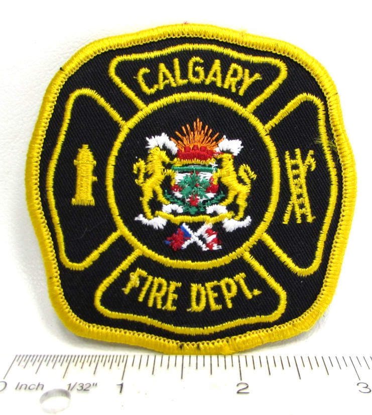Vintage Calgary Canada Fire Department Jacket Patch Firefighter First Responder