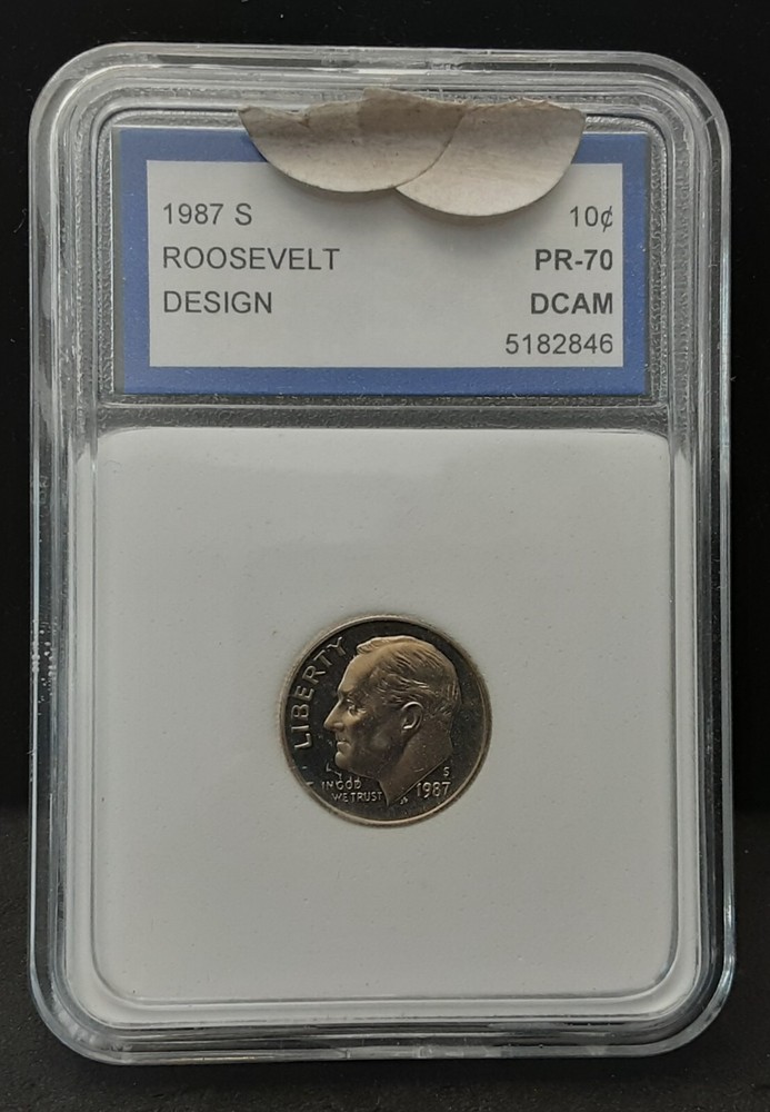 1987-S PROOF ROOSEVELT DIME - DCAM - IN PLASTIC CASE - 2846