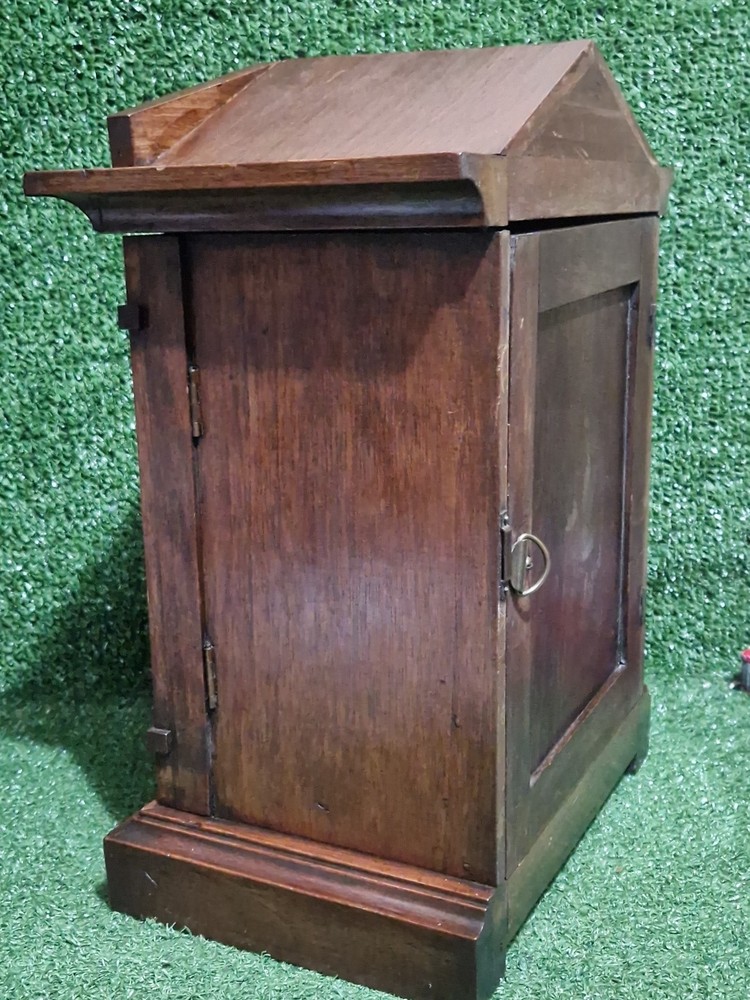 Vintage Wall Mantle Clock Oak Case Missing Key Untested Unbranded
