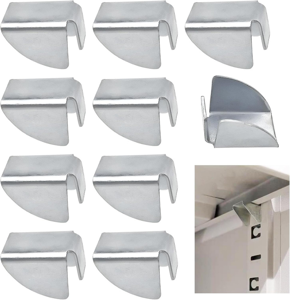 15 PCS Shelf Clips Bracket Replacement for Garage Cabinet, Removable Metal Shelf