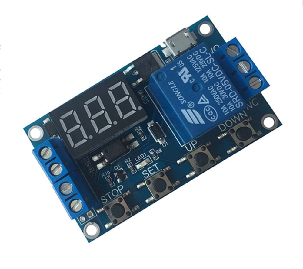 DC 6-30V Support Micro USB 5V LED Display Automation Cycle Delay Timer RELAY