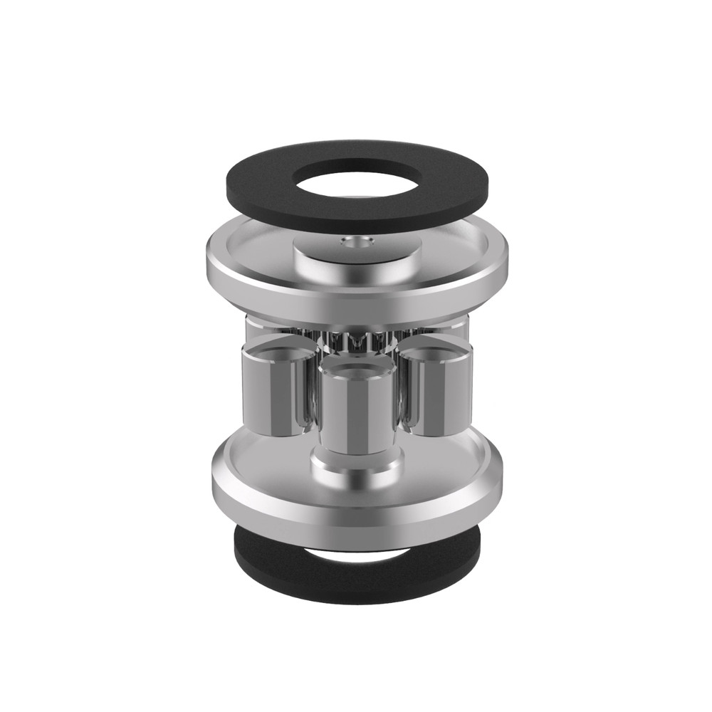 Rotary disc vinyl weight stabilizer with adjustable disc clamp damper-