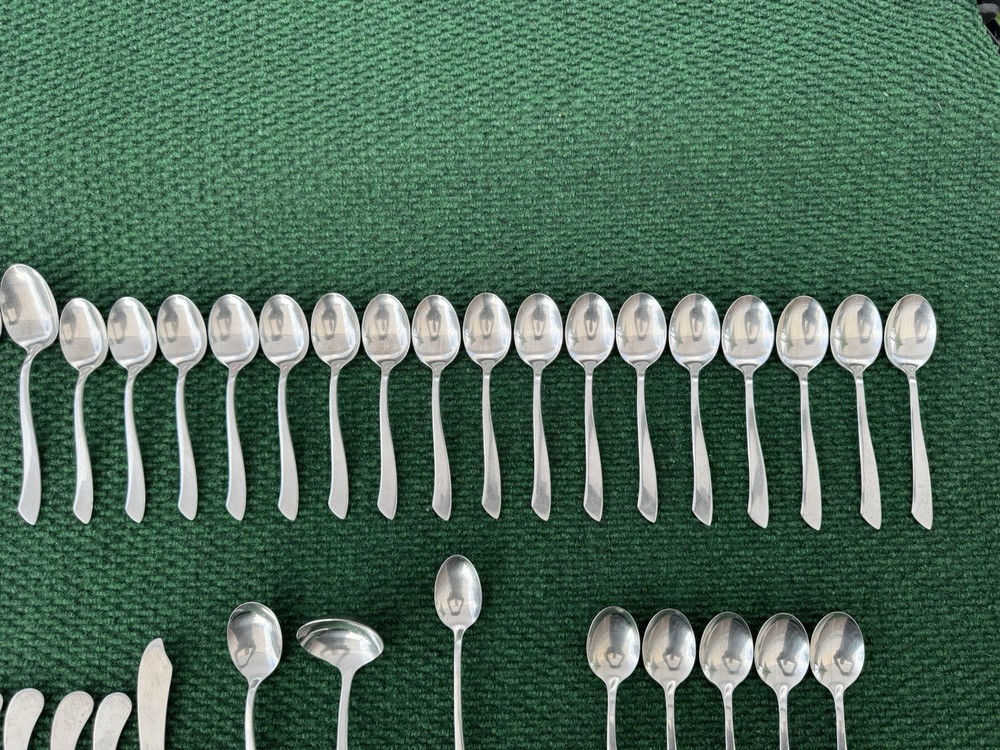 Nancy Prentiss NPS2 Stainless Curved Handle Satin Silverware Flatware 66 Pieces