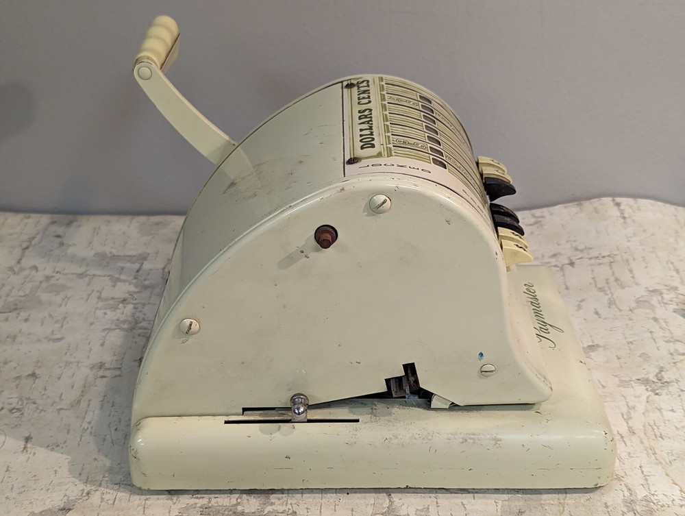 Vintage Paymaster Series S600 Green Check Writer Authentic Check Stamper Machine