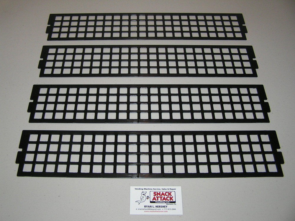 (4)DIXIE NARCO 501E, 522E & 600E SODA VENDING MACHINE DOUBLE COLUMN BOTTLE SHIMS