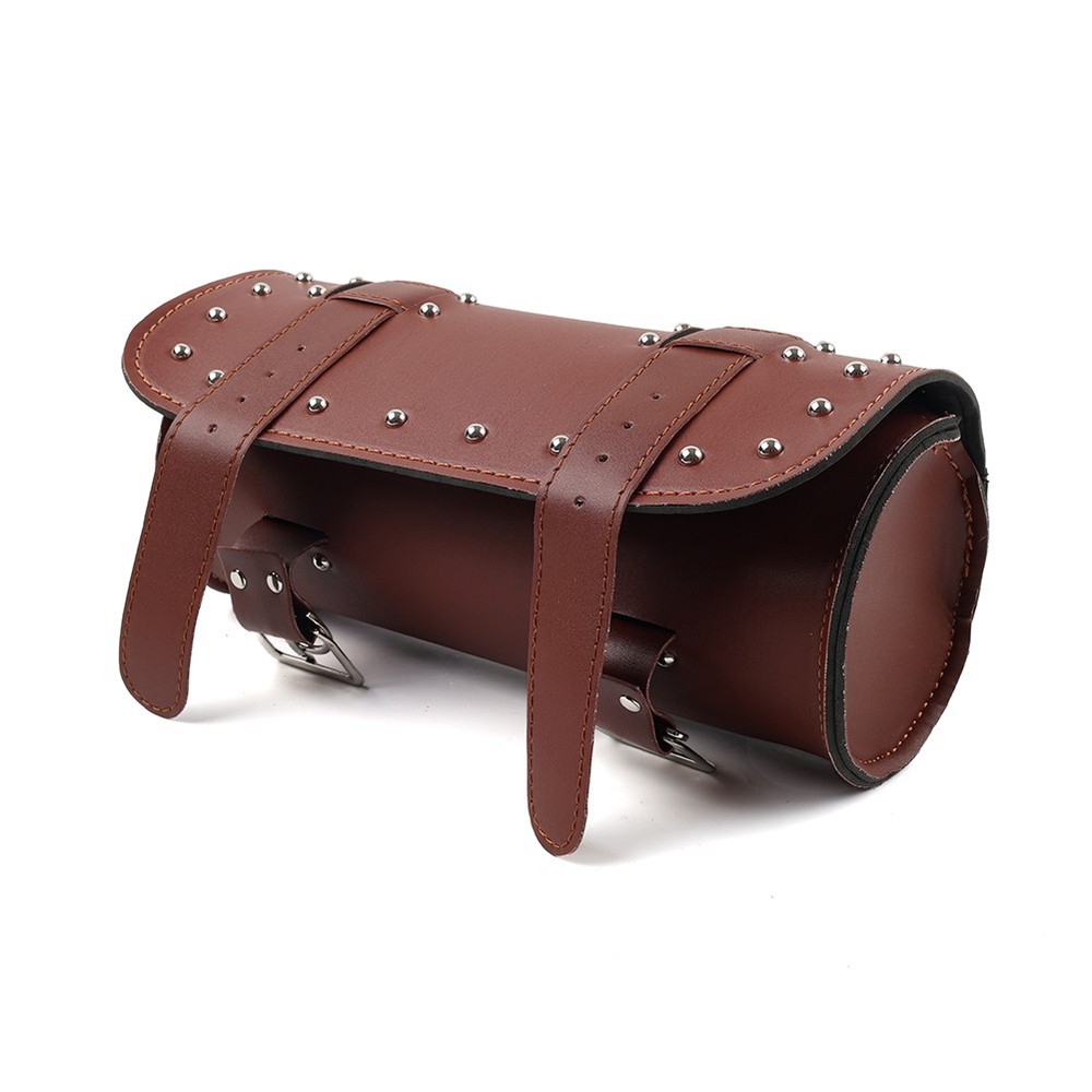 Motorcycle Fork Tool Bag Handlebar Bag Storage Saddle Bags Brown