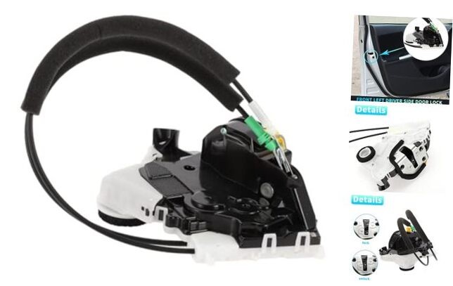 Replacement Front Left Driver Side Power Door Lock Actuator Motor with Cable