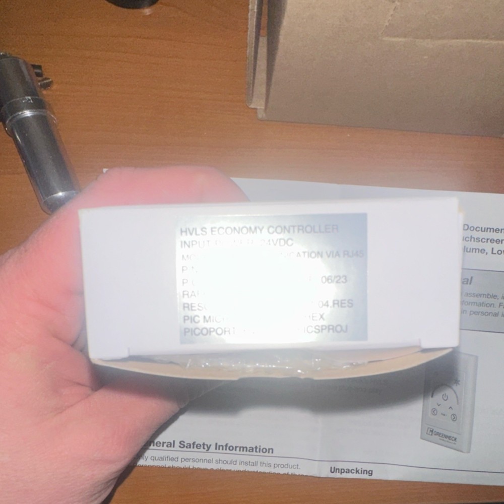 Greenheck Standard Touchscreen Control HVLS Economy Controller 24VDC