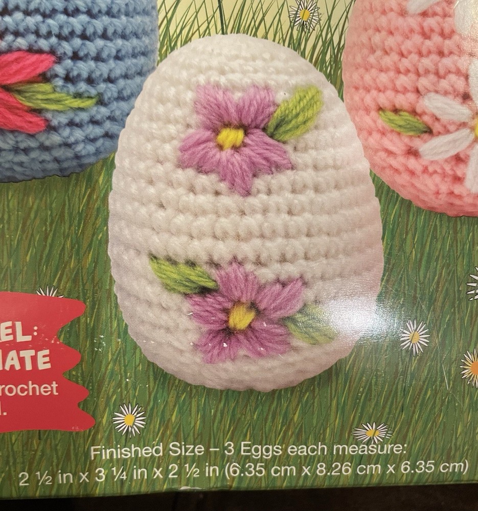Needle Creations CompleteCrochet Kit Floral Easter Egg (Set of 3) Intermediate