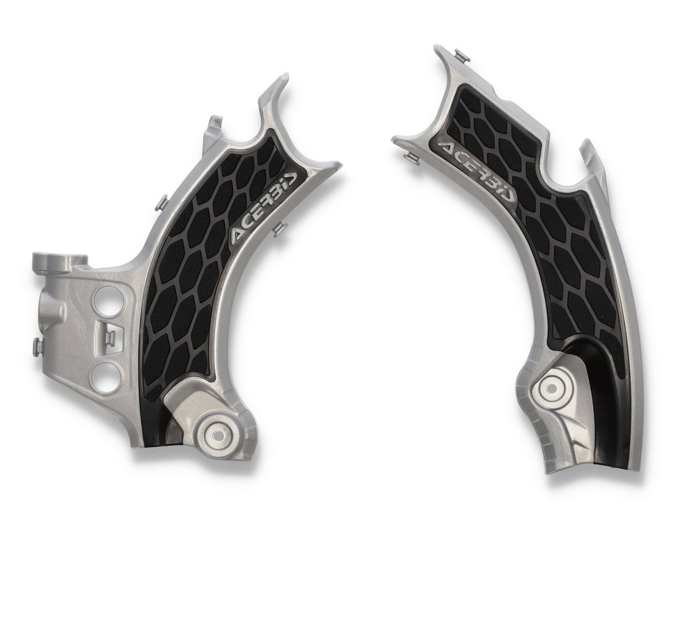 Acerbis X-Grip Silver/Black Frame Protectors (2911441015)