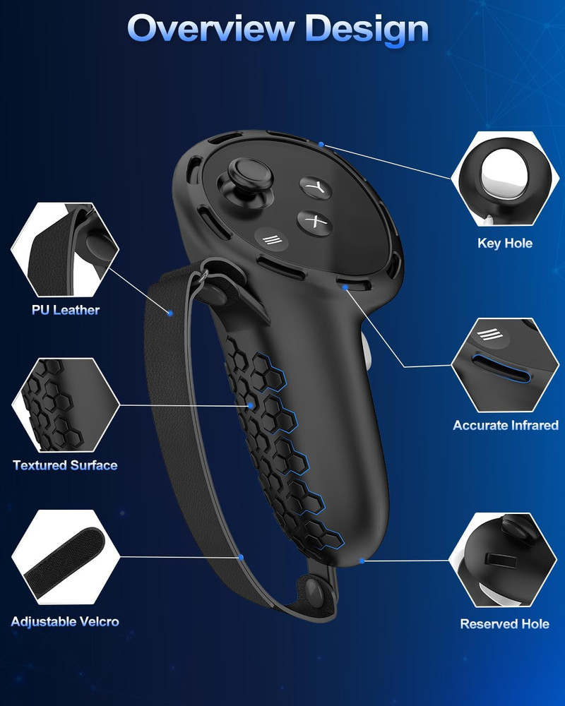 Controller Grip for Meta Quest 3S Oculus Quest 3 VR Accessories Grips Cover for
