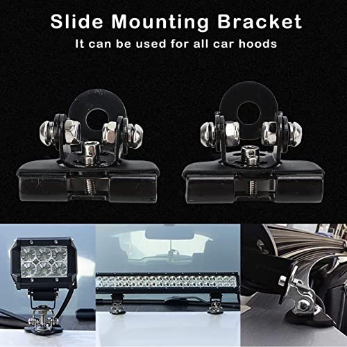 2PCS LED Light Bar Mounting Brackets, Adjustable Hood Mount Light Brackets,