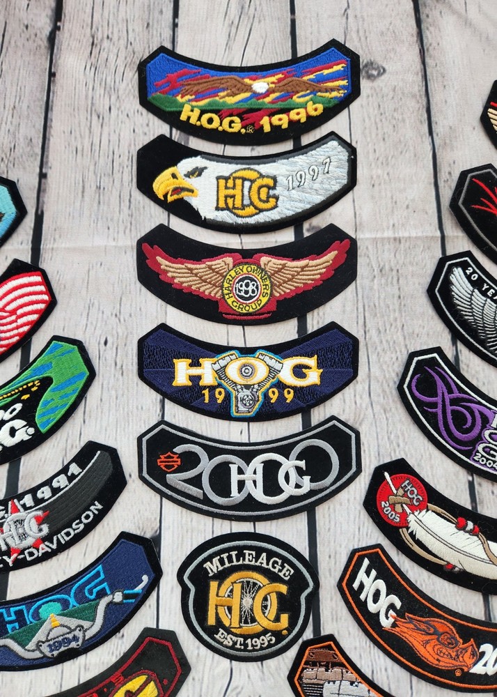 VINTAGE, HARLEY OWNERS GROUP ROCKER PATCHES