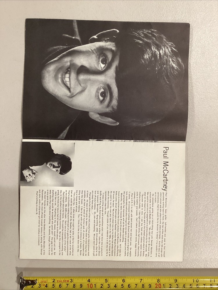 1964 The Beatles Official WHK Copy Highland Publications Program Booklet
