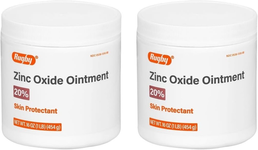 Rugby Zinc Oxide Ointment 20% 1 lb jar ( 2 pack ) __