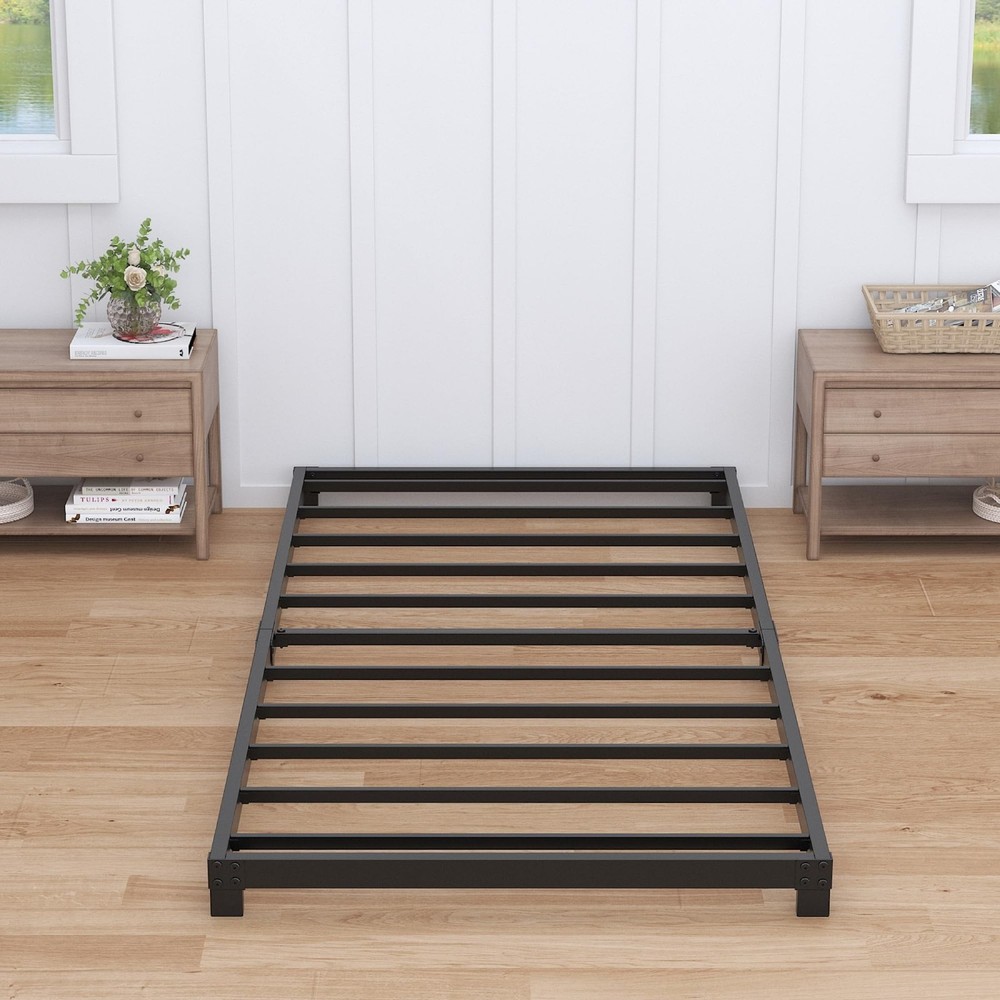 4 Inch Twin Bed Frames Low Profile, Twin Platform Bed Frame No Box Spring Nee...