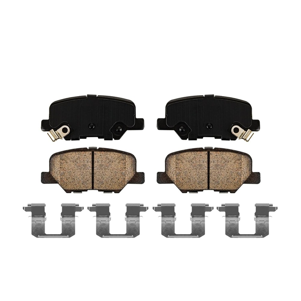 Front and Rear Ceramic Brake Pads with Hardware for 2014 - 2015 Mazda 6