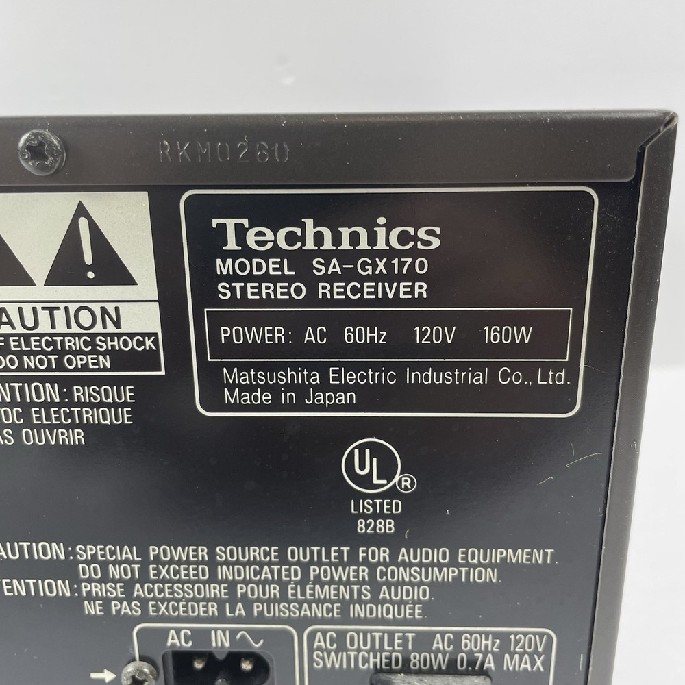 Technics 1994 SA-GX170 AV Control Stereo Receiver w/phono input TESTED Works