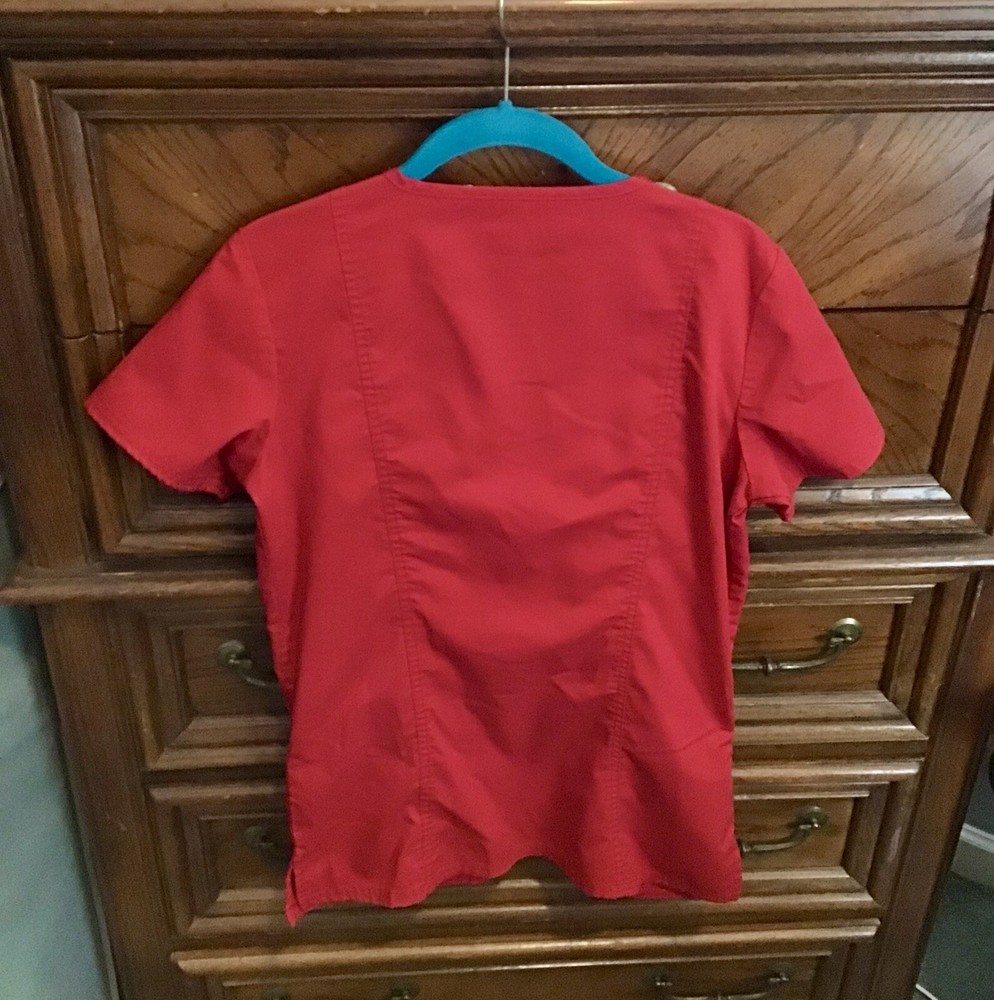Red Scrub Top By Cherokee Size XS