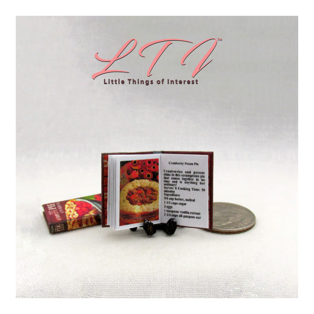 COMPLETE PIE COOKBOOK 1:12 Scale Miniature Readable Illustrated Book