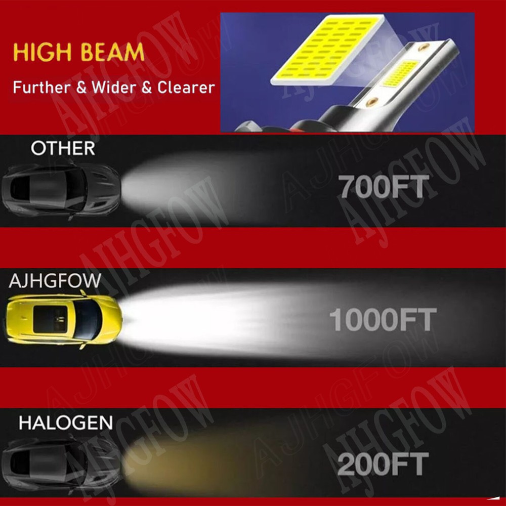 For Freightliner Cascadia 2008-2021 4x LED Headlight High Low Beam Bulbs Combo