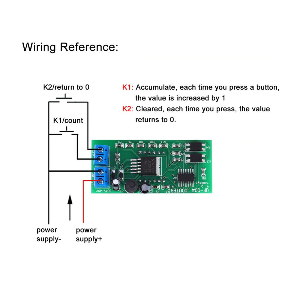 Counter Module High Quality 4 Digit Digital With Memory Function QF C04 DC4-40V