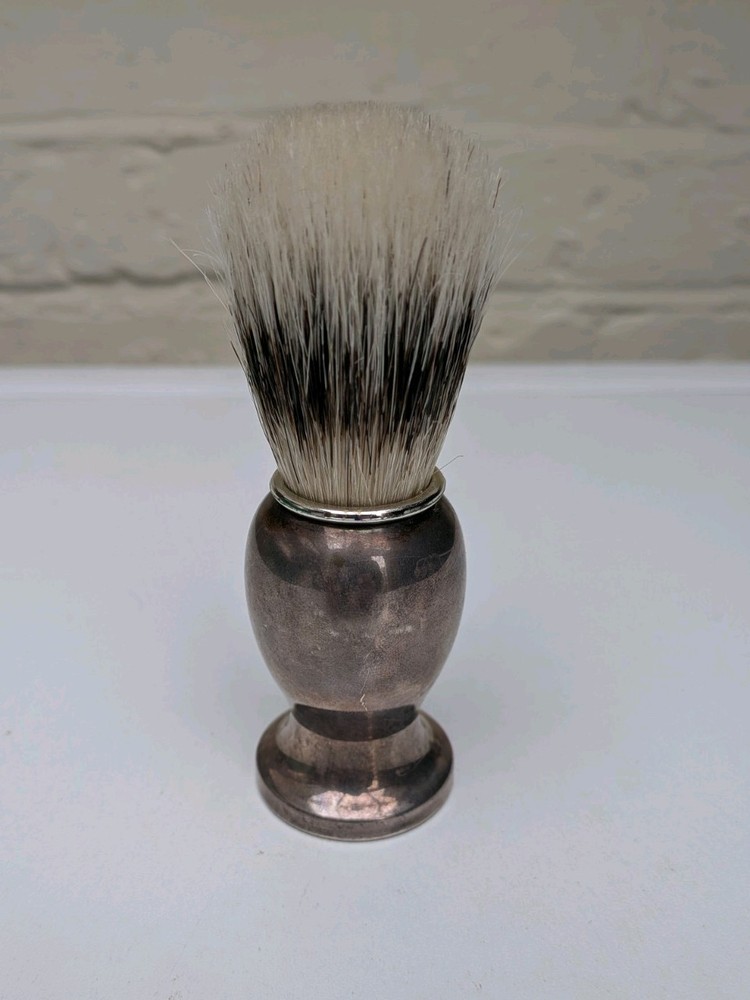 ANTIQUE STERLING SILVER HANDLED SHAVING BRUSH