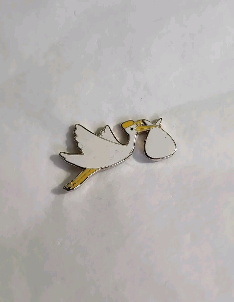 Stork Bringing The Baby Lapel Pin