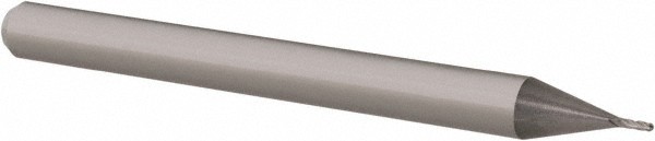 Accupro 0.02" Diam, 0.06" LOC, 4 Flute Solid Carbide Ball End Mill Uncoated, ...