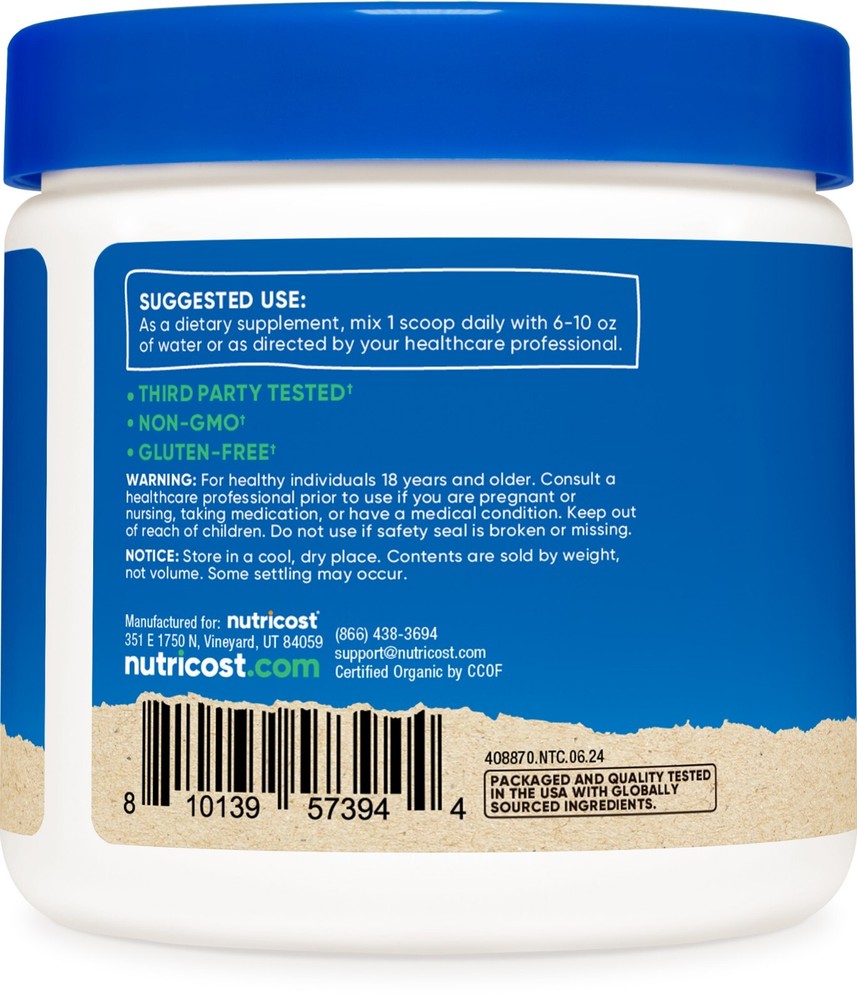 Nutricost Organic Milk Thistle (Unflavored) 8 oz per container