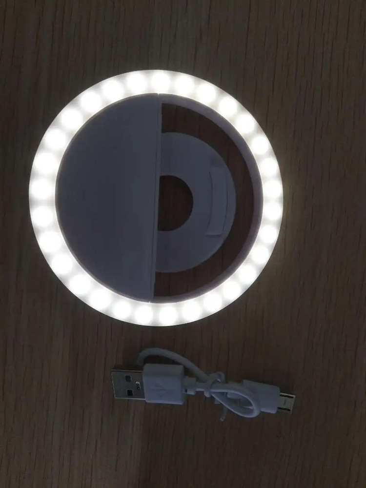Portable LED Selfie Ring Light Rechargeable Flash Clip for Phone Tablet Camera