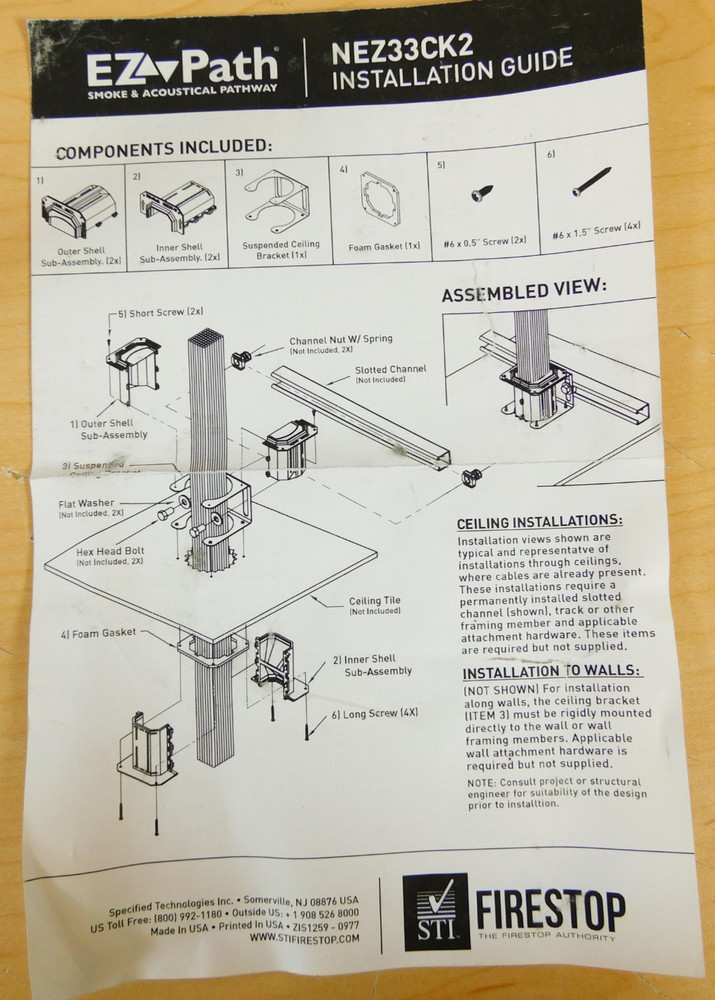 NEZ33CK2 EZ-Path Smoke Acoustical Pathway with Ceiling Kit