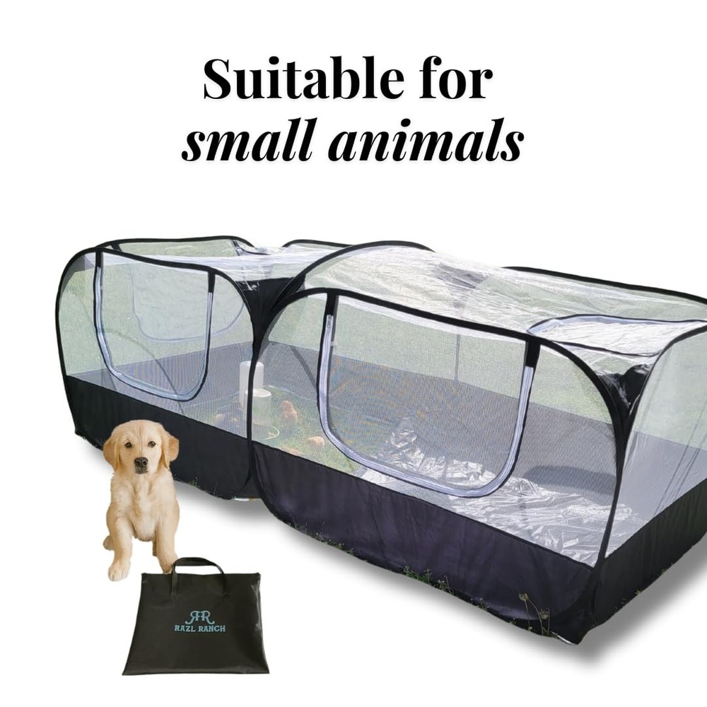 Small Animal Playpen Chicken Brooder with Cord Access Port, Portable Pop Up P...