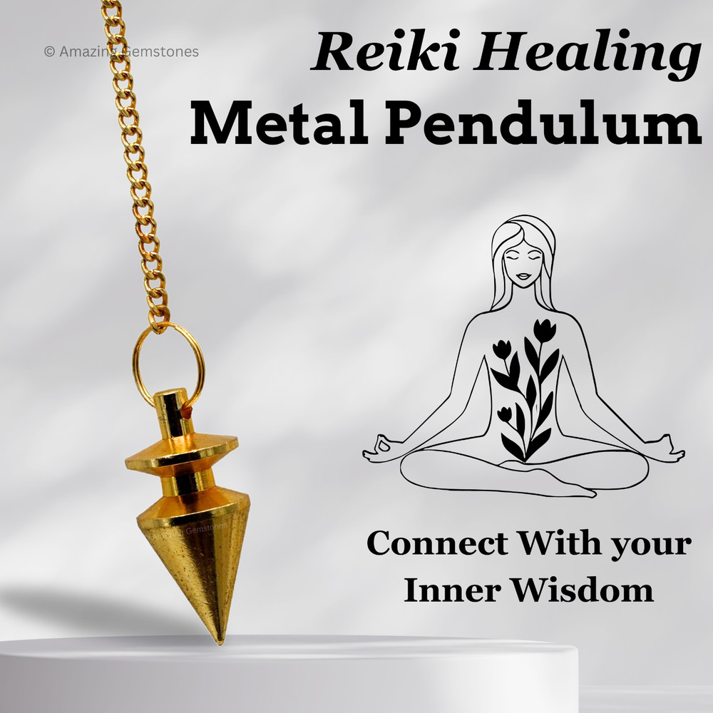 Gold Cone Steel Copper Pendulum for Divination
