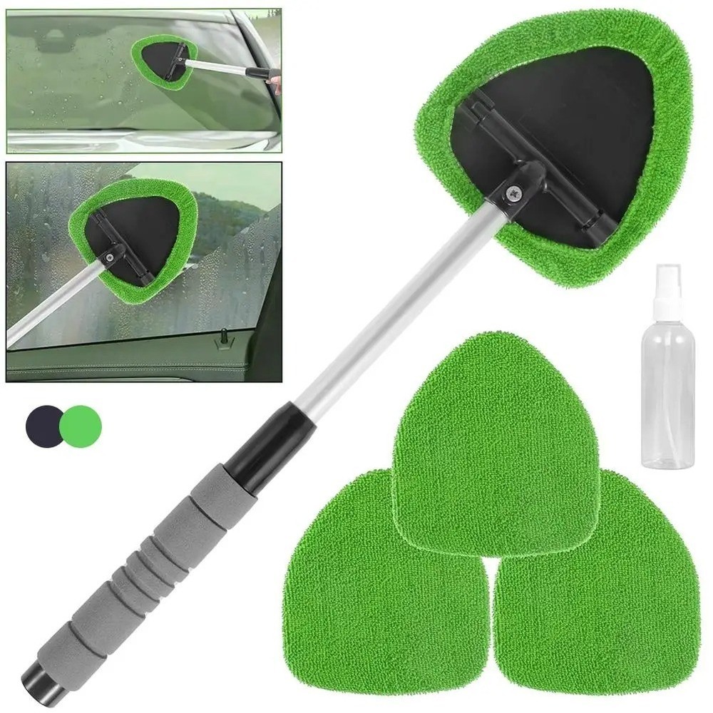 Telescopic Car Window Windshield Cleaning Brush Set Scraper Mist