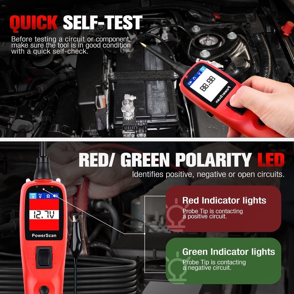2024 Autel Powerscan PS100 Probe 12V/24V Auto Electrical Circuit System Tester