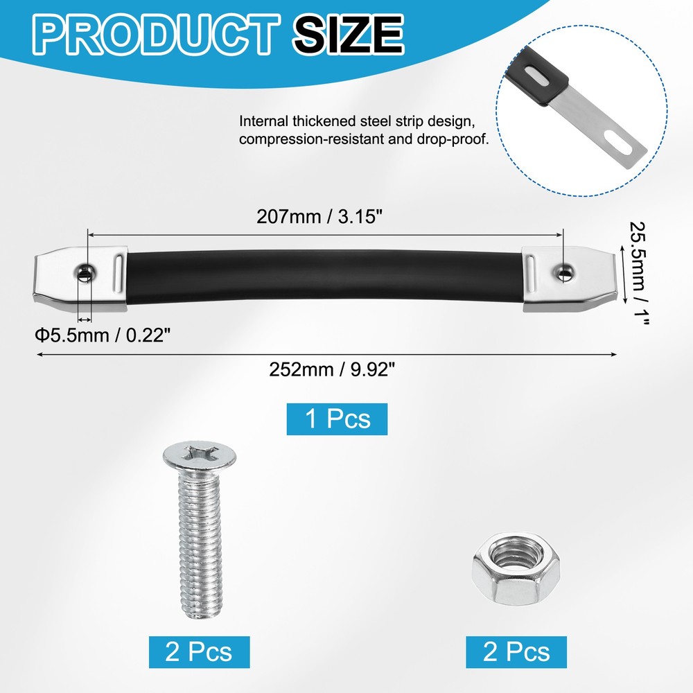 9.9 Inches Speaker Cabinet Strap Handles, Handle Pull for Speaker Case, Silver