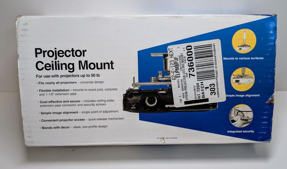 Open Box Peerless Universal Projector Ceiling Mount ELPMBPJF