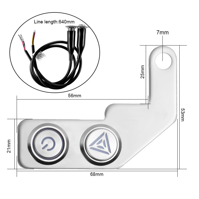 LED Motorcycle Switch ON/OFF Handlebar Push Dual Button 12V Headlight Fog Light