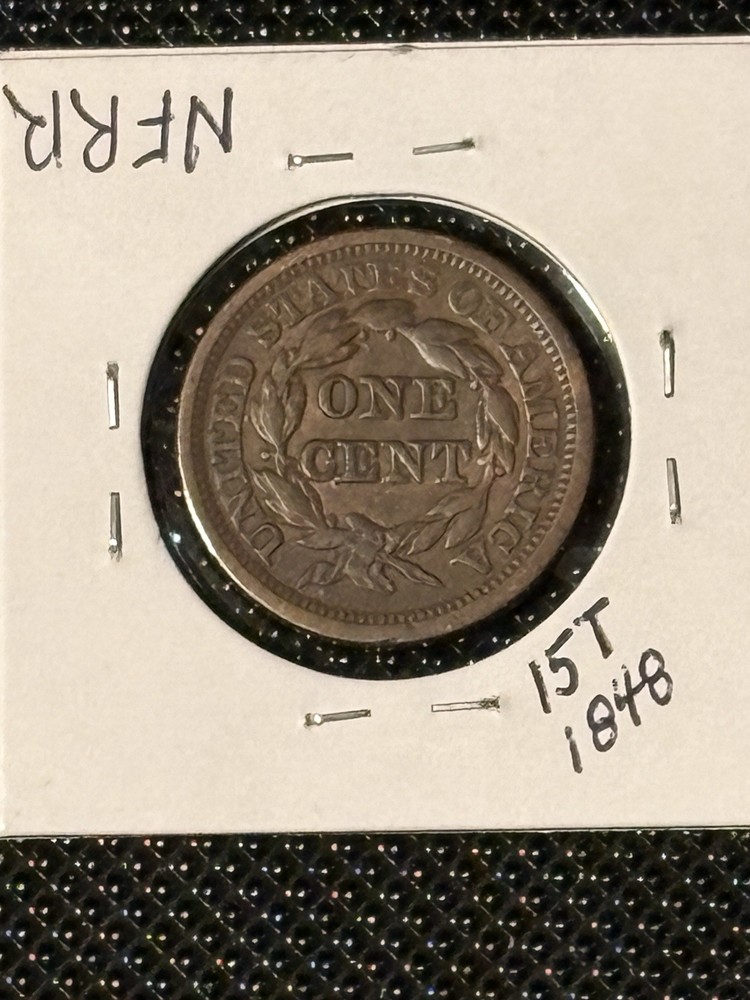 1848 Braided Hair Large Cent VF+