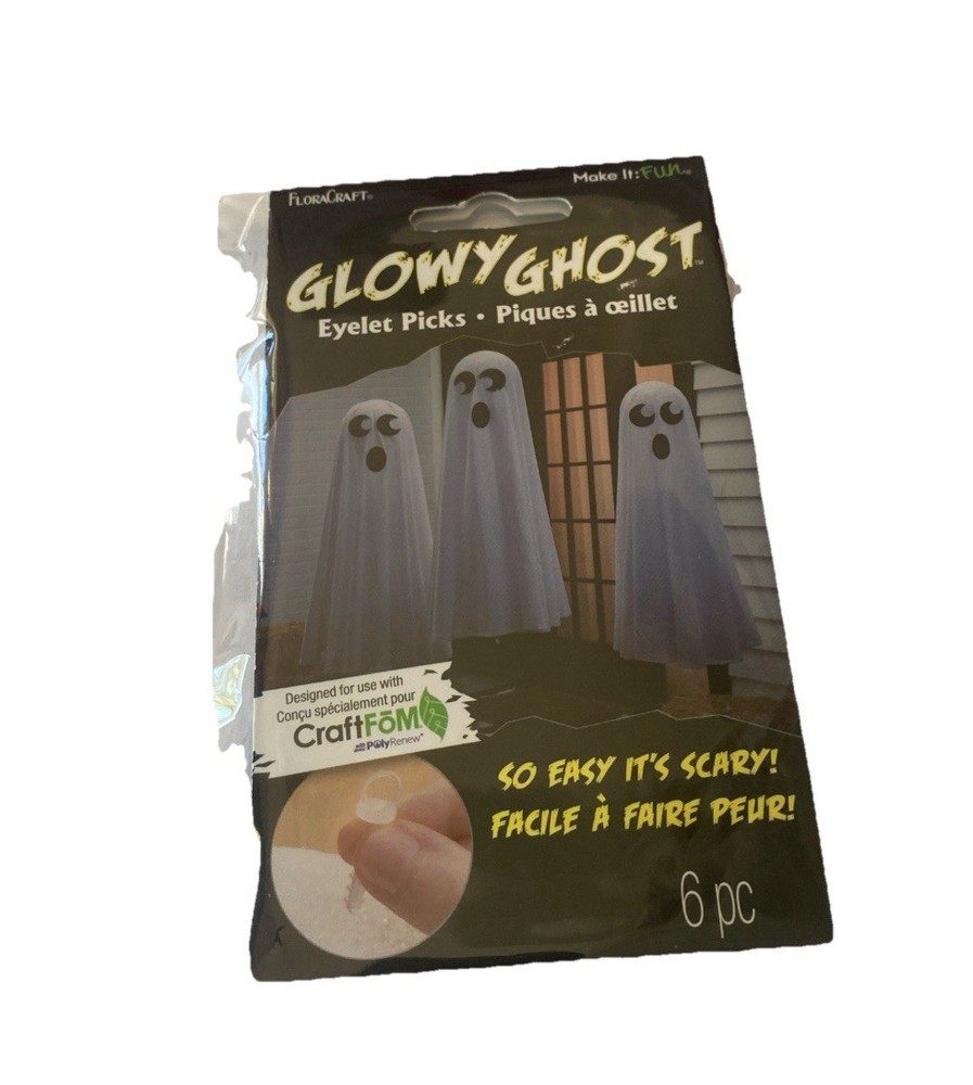 Glowy Ghost 6 Pc. Easy Use Eyelet Picks (SHIPS IN 24 HOURS)