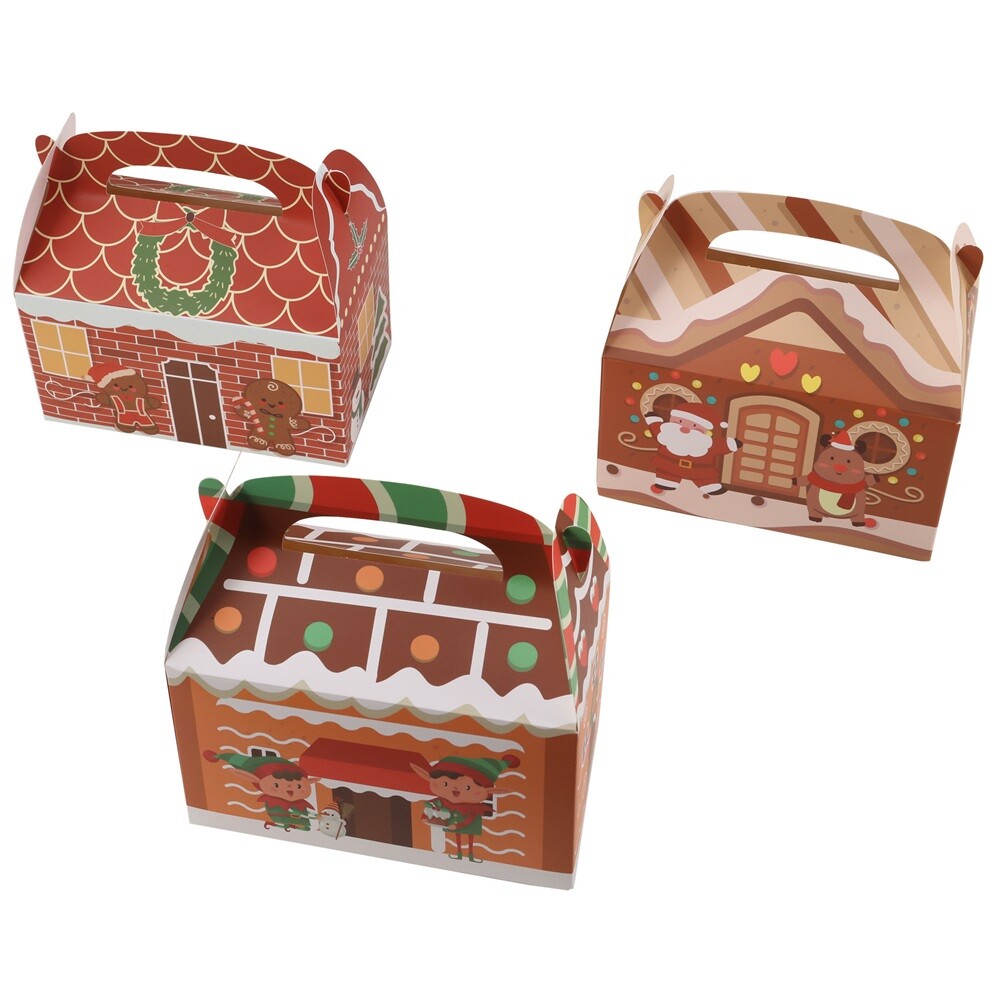 24 pack Paper Red Gift Boxes with Lids Christmas Present Cookies Gift Boxes