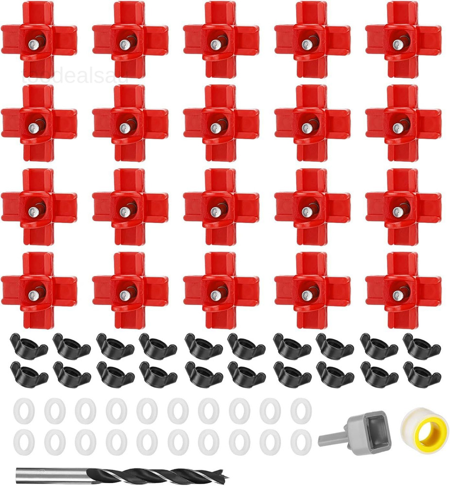 20 Pack Horizontal Chicken Nipples Waterer - Automatic Water red