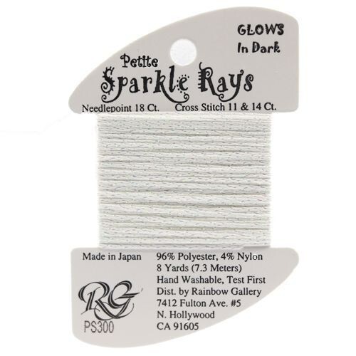 Rainbow Gallery Petite Sparkle Rays Glow in the Dark White Thread Needlepoint