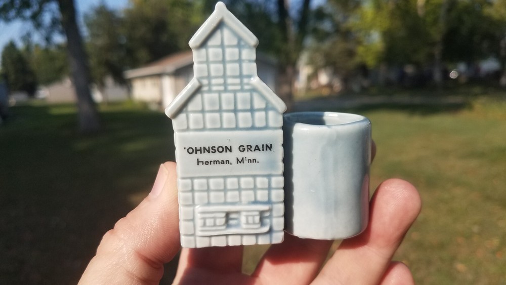 Vintage Herman Minnesota Johnson Grain Elevator Toothpick Holder