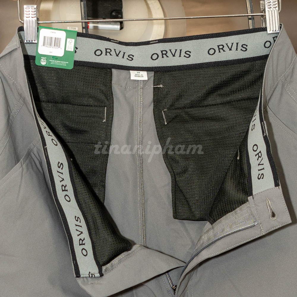 Gray , Blue, Tan Orvis Mens Lightweight Tech Short