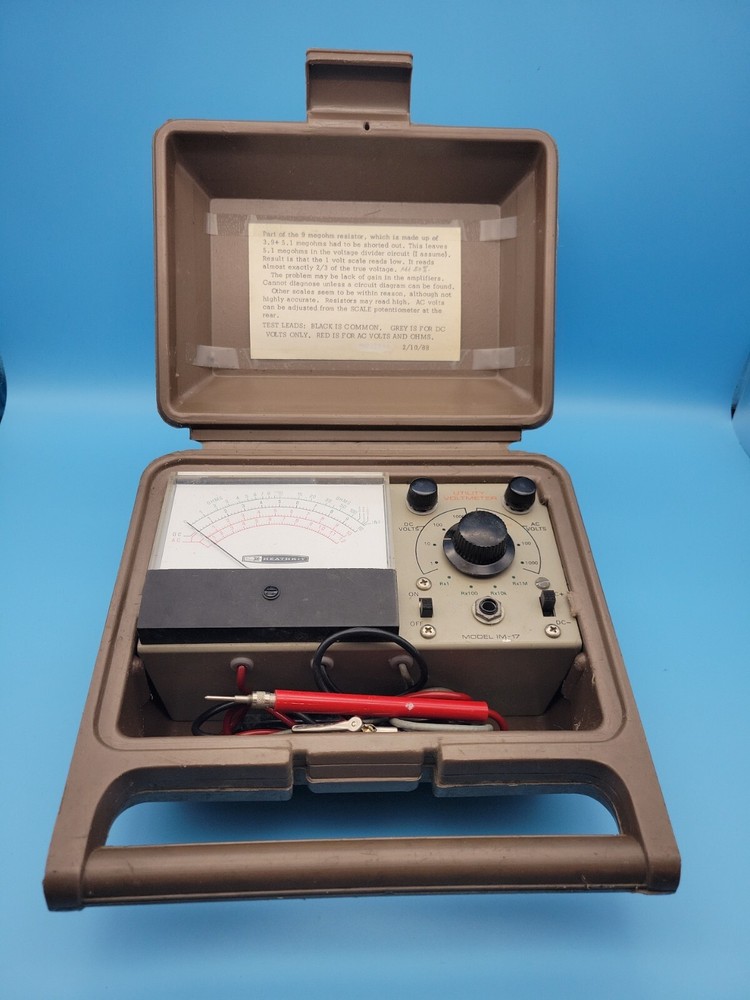 Heathkit Model IM-17 Utility Solid State Voltmeter with Hard Shell Case untested