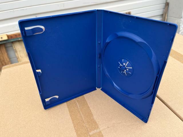 3 PCS NEW 14MM SOLID BLUE SINGLE DVD CASE,  BL71-3H