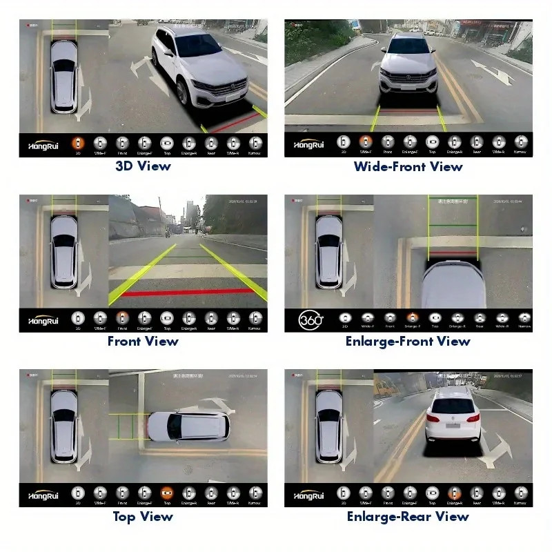 360° Panoramic Car Camera HD,Night Vision,Rear/Front/Left/Right View,Vehicle