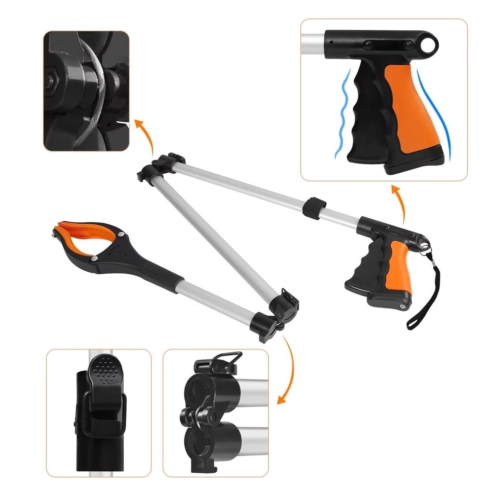 43" Extra Long Grabber Tool, Foldable Grabbers for Elderly Grab It Reaching Tool